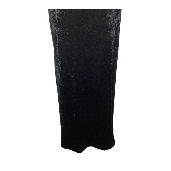 All That Jazz Vintage Black Crushed Velvet Maxi Dress Sheer Cutouts Medium - Picture 3 of 10